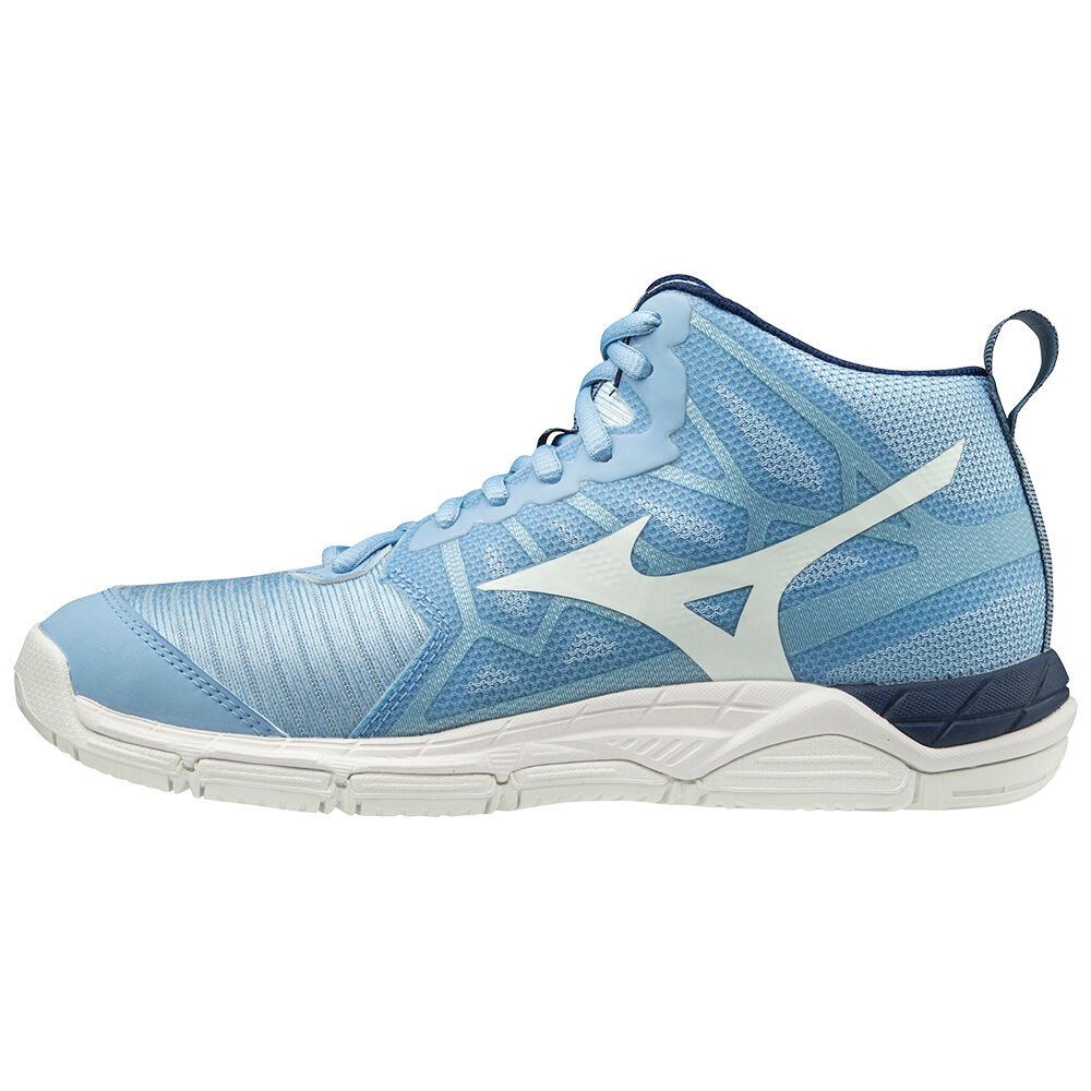 Zapatillas Voleibol Mizuno Wave Supersonic 2 Mid Mujer Azules/Blancas Ofertas BXCZ-79453